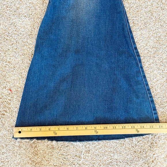 FREE PEOPLE WOMEN'S DARK WASH HIGH RISE JUST FLOAT ON FLARE JEANS size 26 5🌟 - Picture 13 of 16